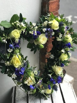 Blue and White Heart